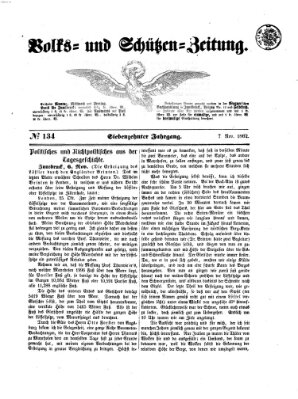 Volks- und Schützenzeitung Freitag 7. November 1862