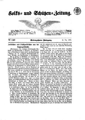 Volks- und Schützenzeitung Montag 15. Dezember 1862