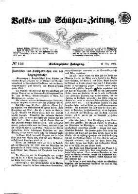 Volks- und Schützenzeitung Mittwoch 17. Dezember 1862