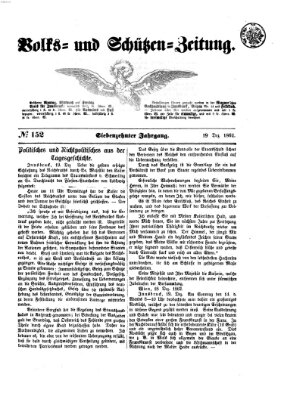 Volks- und Schützenzeitung Freitag 19. Dezember 1862