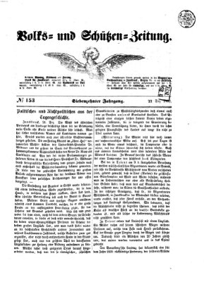 Volks- und Schützenzeitung Montag 22. Dezember 1862