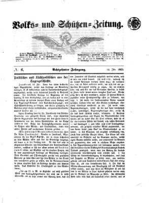 Volks- und Schützenzeitung Mittwoch 14. Januar 1863