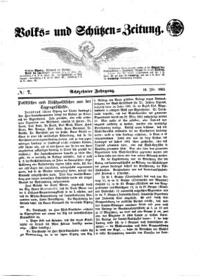 Volks- und Schützenzeitung Freitag 16. Januar 1863