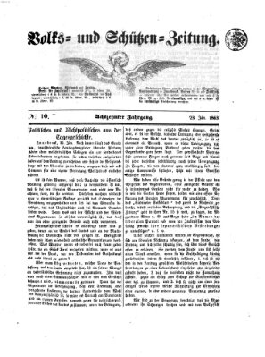 Volks- und Schützenzeitung Freitag 23. Januar 1863