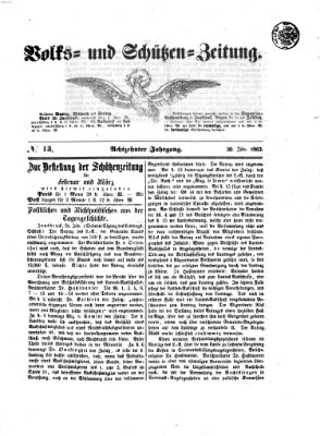 Volks- und Schützenzeitung Freitag 30. Januar 1863