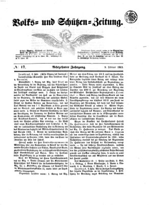 Volks- und Schützenzeitung Montag 9. Februar 1863