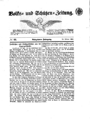 Volks- und Schützenzeitung Montag 23. Februar 1863