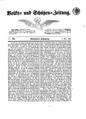 Volks- und Schützenzeitung Montag 2. März 1863