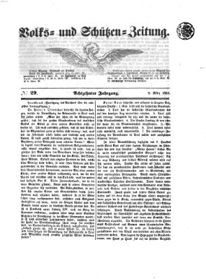 Volks- und Schützenzeitung Montag 9. März 1863