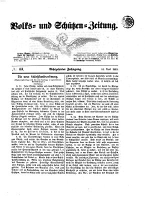 Volks- und Schützenzeitung Freitag 10. April 1863