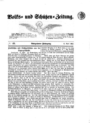 Volks- und Schützenzeitung Mittwoch 15. April 1863