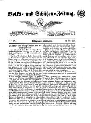 Volks- und Schützenzeitung Freitag 15. Mai 1863