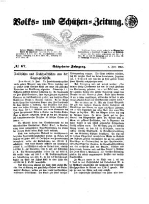 Volks- und Schützenzeitung Freitag 5. Juni 1863