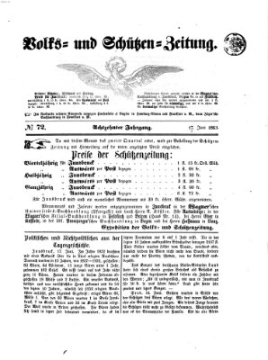 Volks- und Schützenzeitung Mittwoch 17. Juni 1863