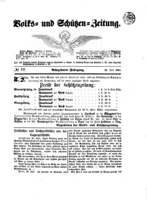 Volks- und Schützenzeitung Dienstag 30. Juni 1863