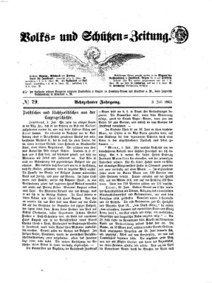 Volks- und Schützenzeitung Freitag 3. Juli 1863