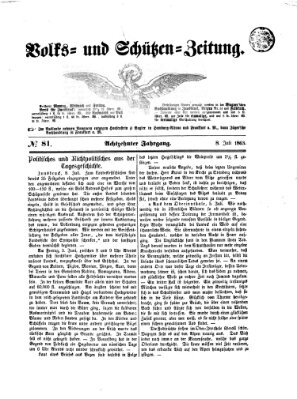 Volks- und Schützenzeitung Mittwoch 8. Juli 1863