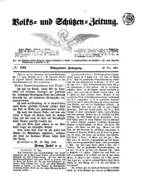 Volks- und Schützenzeitung Freitag 28. August 1863