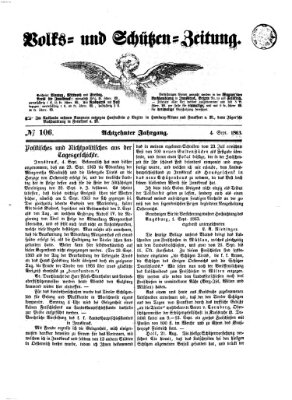 Volks- und Schützenzeitung Freitag 4. September 1863