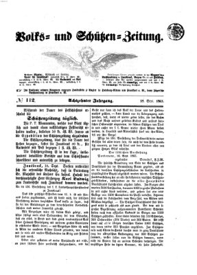 Volks- und Schützenzeitung Freitag 18. September 1863