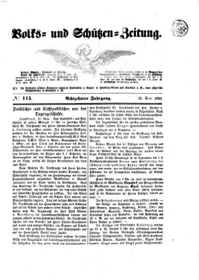 Volks- und Schützenzeitung Freitag 25. September 1863