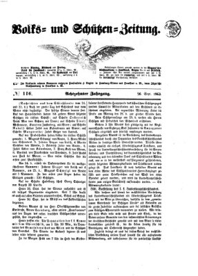 Volks- und Schützenzeitung Samstag 26. September 1863