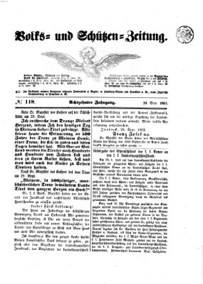 Volks- und Schützenzeitung Mittwoch 30. September 1863