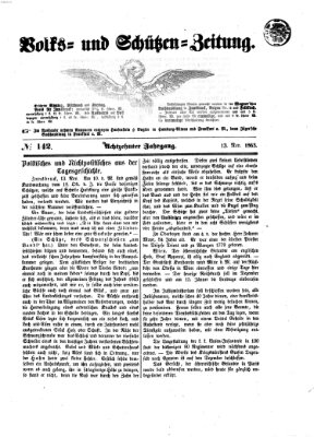 Volks- und Schützenzeitung Freitag 13. November 1863