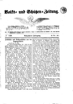 Volks- und Schützenzeitung Montag 30. November 1863