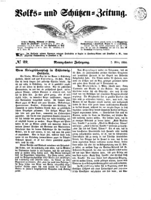 Volks- und Schützenzeitung Montag 7. März 1864