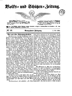 Volks- und Schützenzeitung Montag 2. Mai 1864