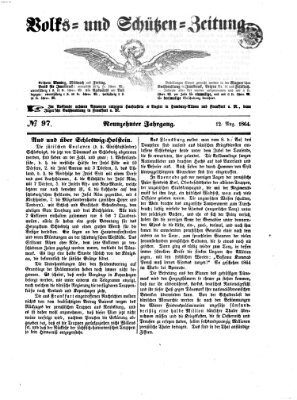 Volks- und Schützenzeitung Freitag 12. August 1864