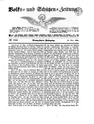 Volks- und Schützenzeitung Mittwoch 21. September 1864