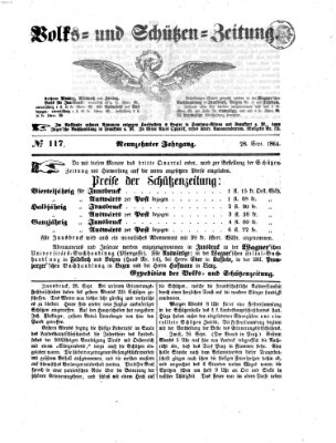 Volks- und Schützenzeitung Mittwoch 28. September 1864