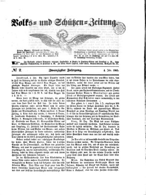 Volks- und Schützenzeitung Mittwoch 4. Januar 1865