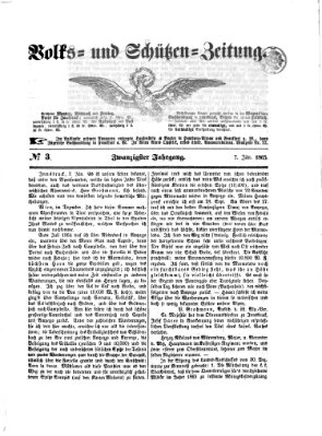 Volks- und Schützenzeitung Samstag 7. Januar 1865