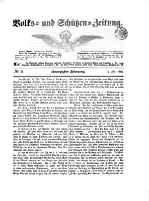 Volks- und Schützenzeitung Mittwoch 11. Januar 1865