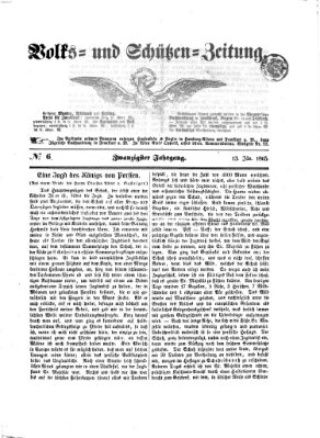 Volks- und Schützenzeitung Freitag 13. Januar 1865