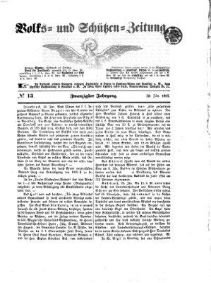 Volks- und Schützenzeitung Montag 30. Januar 1865