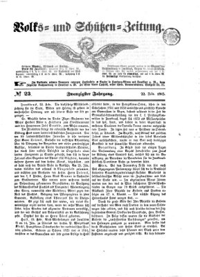 Volks- und Schützenzeitung Mittwoch 22. Februar 1865