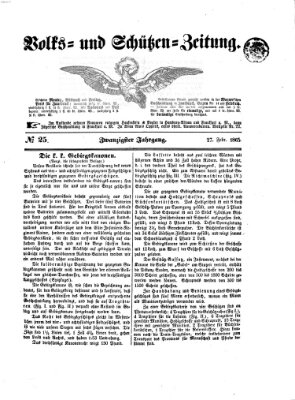 Volks- und Schützenzeitung Montag 27. Februar 1865