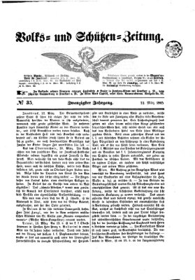 Volks- und Schützenzeitung Mittwoch 22. März 1865