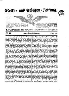 Volks- und Schützenzeitung Freitag 7. April 1865