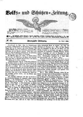 Volks- und Schützenzeitung Freitag 14. April 1865