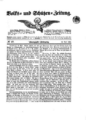 Volks- und Schützenzeitung Mittwoch 19. April 1865