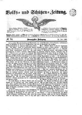 Volks- und Schützenzeitung Mittwoch 21. Juni 1865