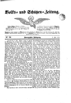 Volks- und Schützenzeitung Montag 3. Juli 1865