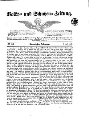 Volks- und Schützenzeitung Mittwoch 5. Juli 1865