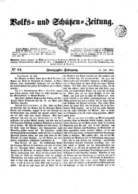 Volks- und Schützenzeitung Freitag 14. Juli 1865