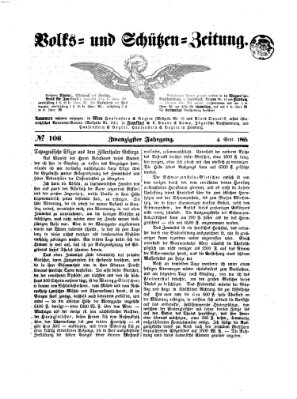 Volks- und Schützenzeitung Montag 4. September 1865